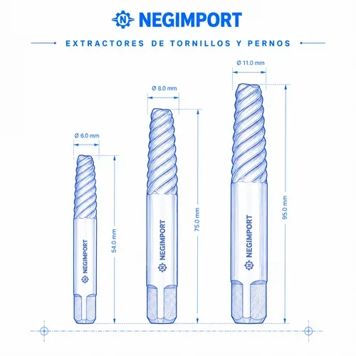 Extractores de tornillos y pernos NEGIMPORT